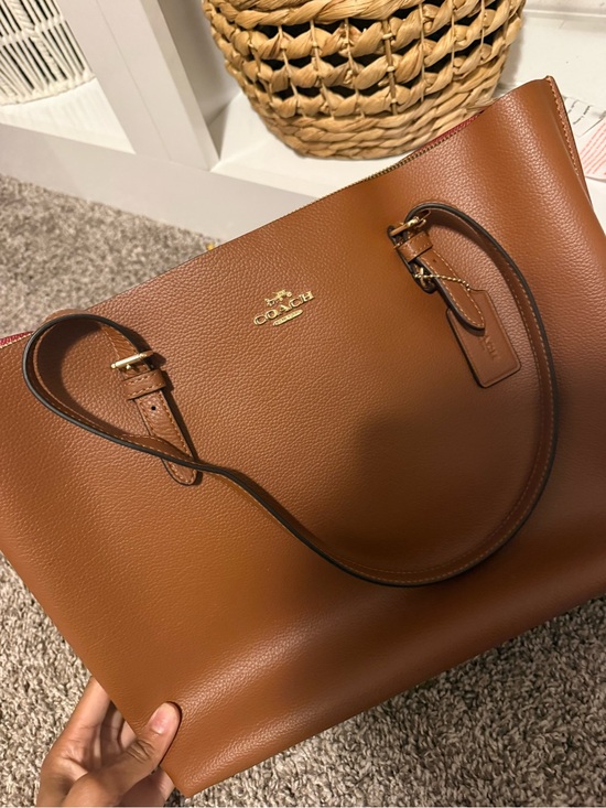 Coach Handbags - COACH Pebbled Leather Tote Bag in Saddle Brown